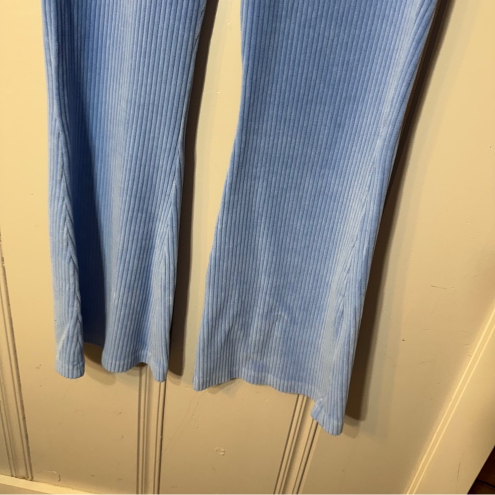 Aerie Groove On‎ Velour High Waisted Flare Pant Blue Size XL - Picture 4 of 12